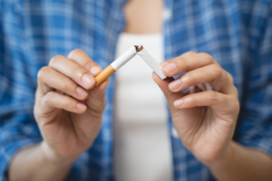 a person rejecting a cigarette